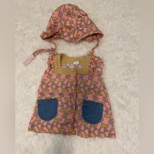 EGG Baby Monkey Print Dress with Hat